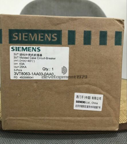 One New Siemens 3Vt8063-1Aa03-0Aa0 3P 63A Circuit Breaker