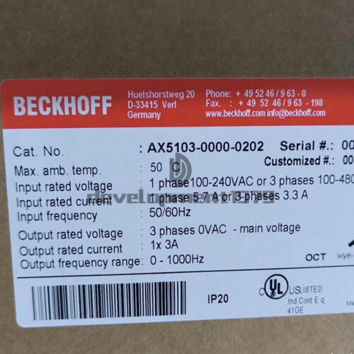 One New Beckhoff Servo Drive Ax5103-0000-0202 Original 100% Quality Guarantee Reseller