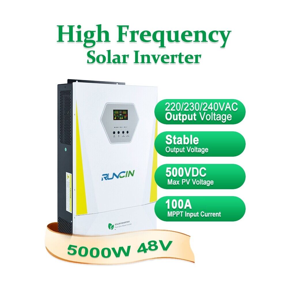 5Kw 5000W 48V Solar Hybrid Inverter 220-240V 100A Mppt Controller Single Phase Brand New for Sale Original